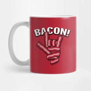 Horns Up Funny Original Bacon Horns Up Rock Metal Sign Gift For Bacon Lovers Mug